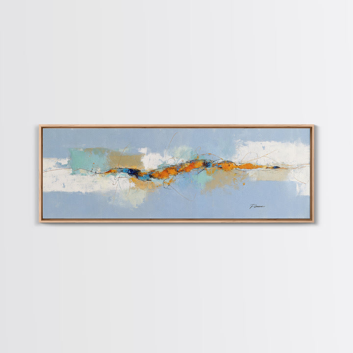 Abstract Heartbeat Line Through Color Fields Canvas Print, Fitness Studio Art, Motivational Poster, Gym Decor, Motion, FSA-3x1-81
