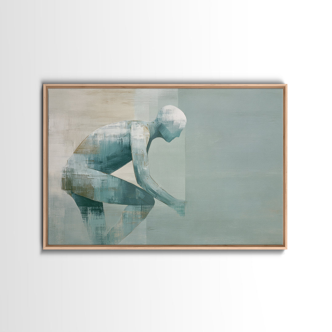 Cycling Figure in Bold Speed Lines Canvas Print, Fitness Studio Art, Luxury Decor, Gym Decor, Fine Art, Motion, Modern Wall Art, FSA-3x2-12