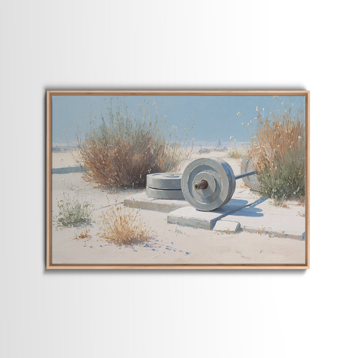 Barbell Plate Study Canvas Print, Fitness Studio Art, Printable Wall Art, Gym Decor, Watercolor Art, Motion, Yoga Wall Art, FSA-3x2-44