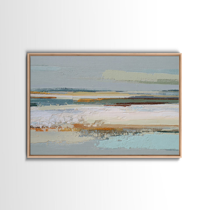 Abstract Heartbeat Line Through Color Fields Framed Canvas Print, Fitness Studio Art, Motivational Poster, Gym Decor, Motion, FSA-3x2-69