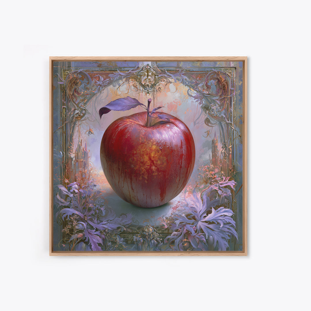 Enchanted Apple with Deep Red Shine Canvas Print, Fairy Tale Art, Art Print, Living Room Decor, Storybook, Nursery Art, FTA-1x1-20