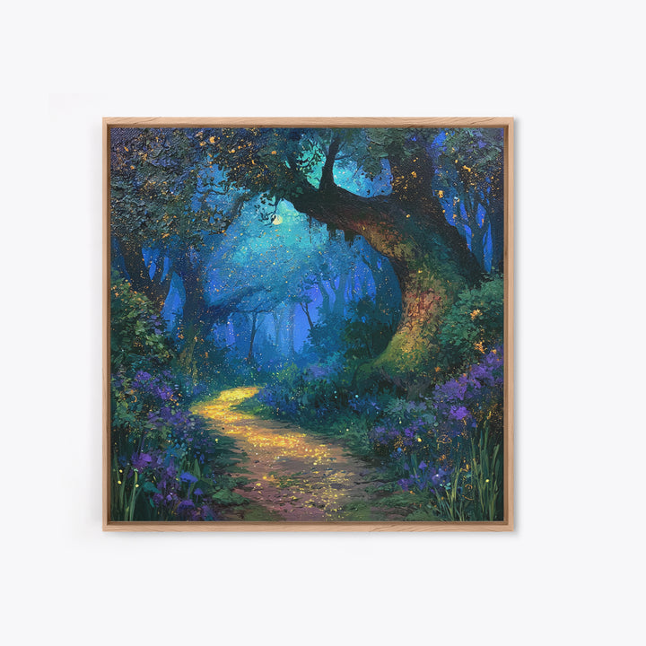 Enchanted Forest Path Glowing Canvas Print, Fairy Tale Art, Room Decor, Living Room Decor, Fine Art, Storybook, Original Art, FTA-1x1-25