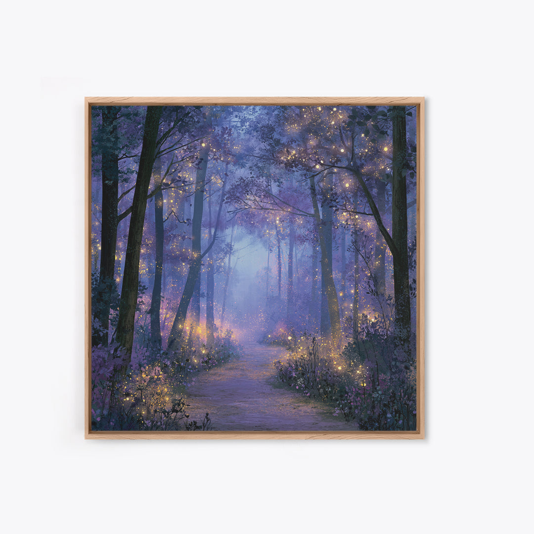 Enchanted Forest Path Glowing Canvas Print, Fairy Tale Art, Room Decor, Living Room Decor, Fine Art, Storybook, Original Art, FTA-1x1-49