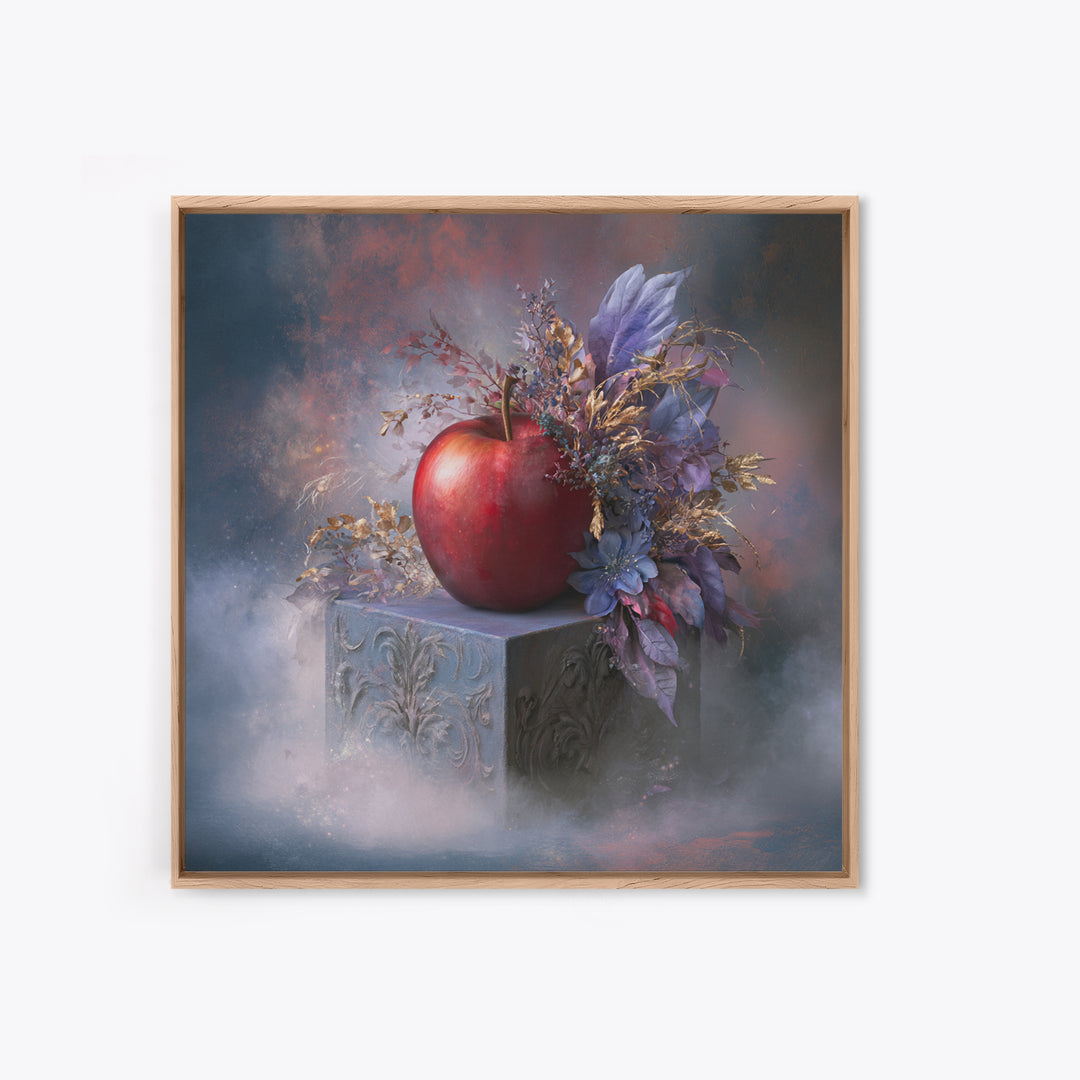 Enchanted Apple with Deep Red Shine Canvas Print, Fairy Tale Art, Fairy Art, Living Room Decor, Fine Art, Storybook, FTA-1x1-92