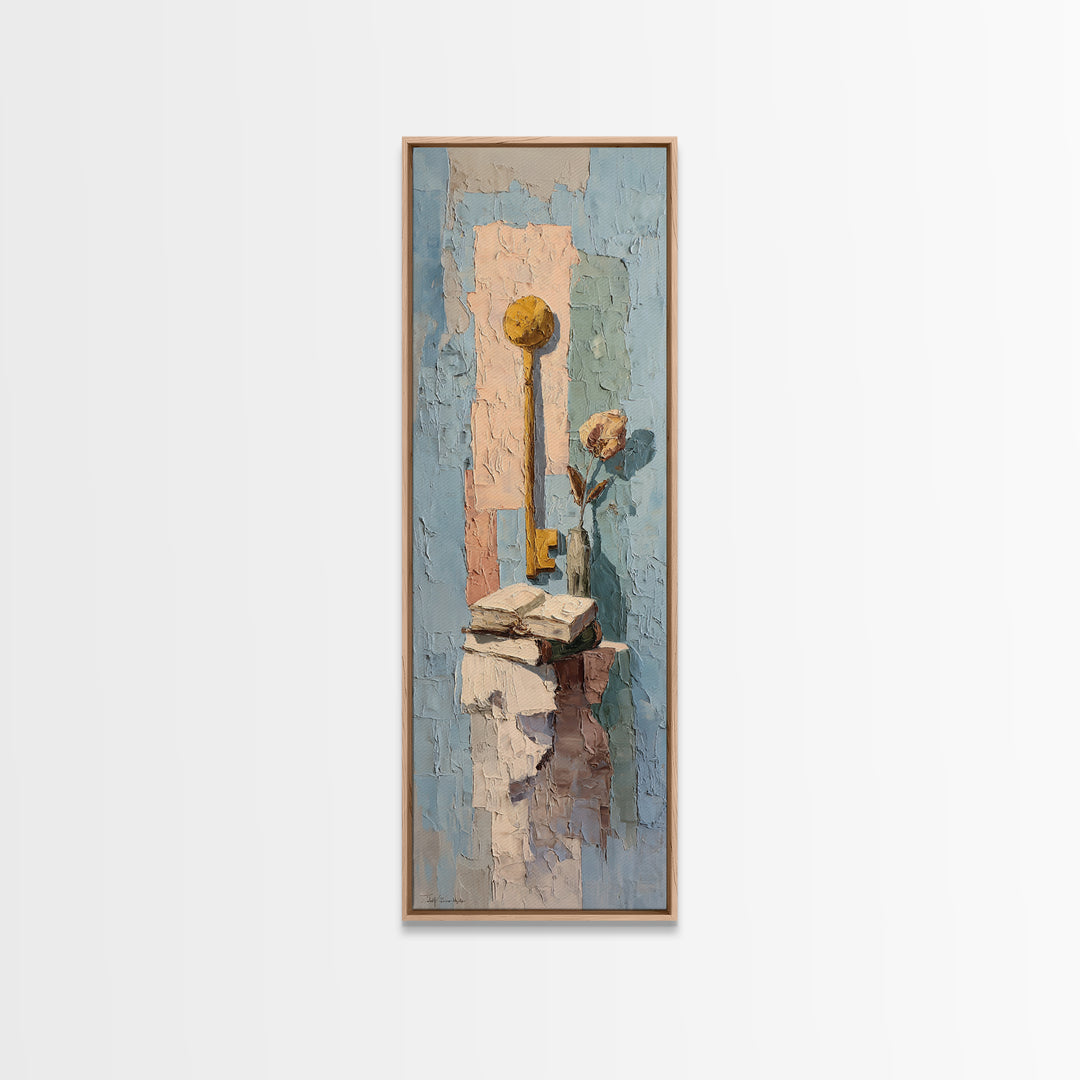 Glass Slipper Still Life Canvas Print, Fairy Tale Art, Neutral Decor, Living Room Decor, Fine Art, Storybook, Home Decor, FTA-1x3-18