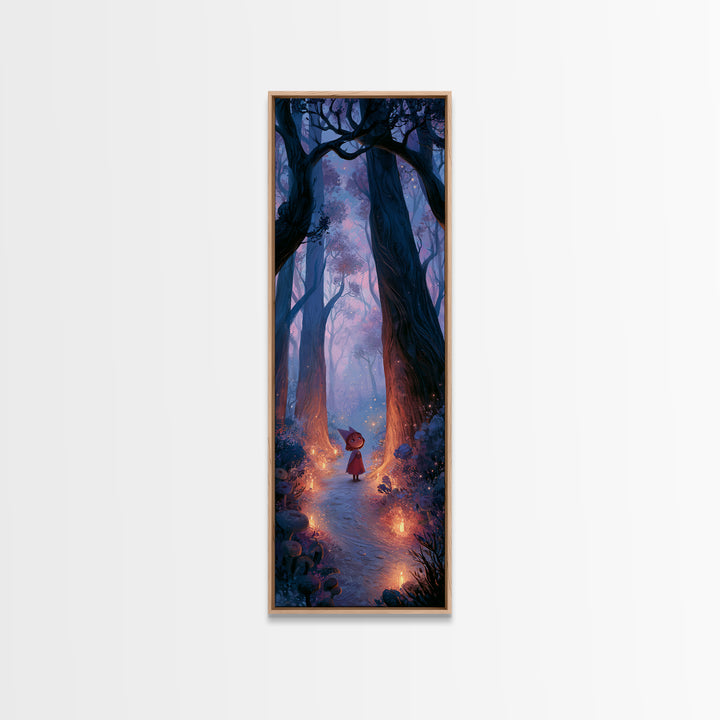 Enchanted Forest Path Glowing Canvas Print, Fairy Tale Art, Minimalist Decor, Living Room Decor, Oil Painting, Storybook, FTA-1x3-37