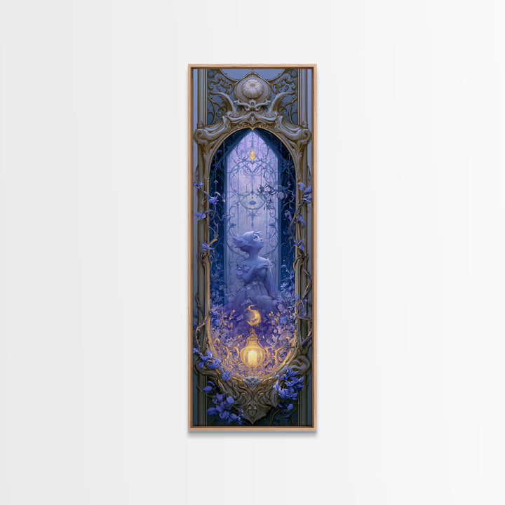 Magic Mirror Framed by Vines and Thorns Canvas Print, Fairy Tale Art, Modern Decor, Living Room Decor, Fine Art, Storybook, FTA-1x3-49