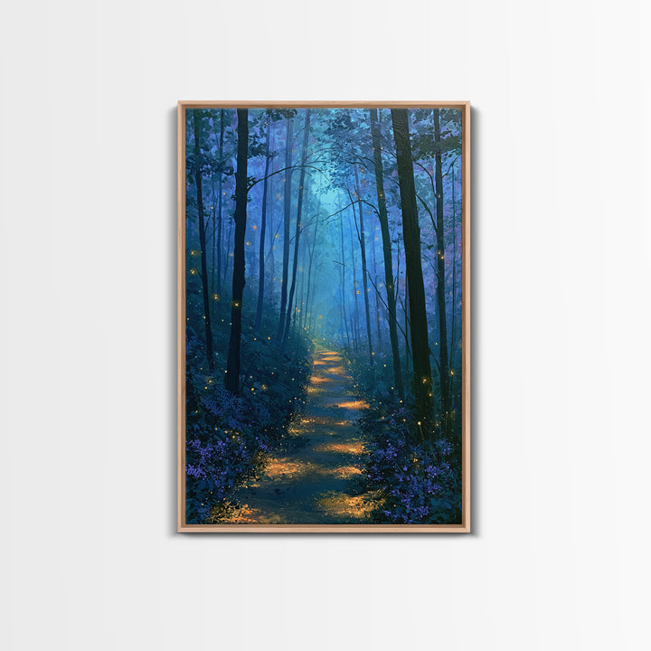 Enchanted Forest Path Glowing Canvas Print, Fairy Tale Art, Princess Wall Art, Living Room Decor, Fine Art, Storybook, FTA-2x3-57