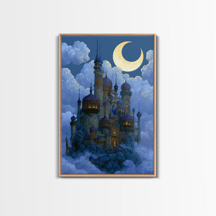Storybook Castle on a Misty Hill Canvas Print, Fairy Tale Art, Canvas Wall Art, Living Room Decor, Fine Art, Storybook, FTA-2x3-82