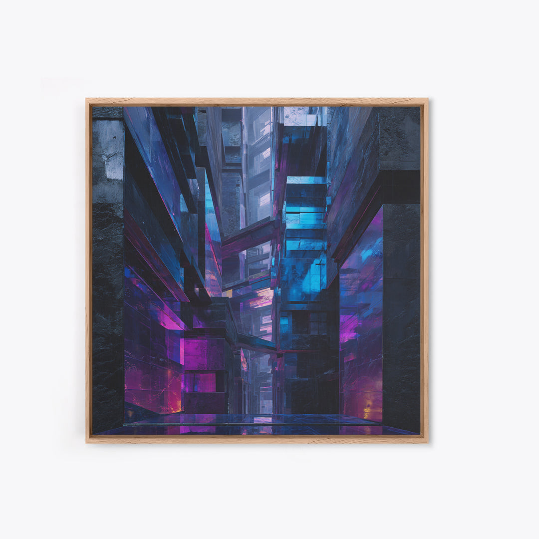 Ai Generated Mask Framed Canvas Print, Futuristic Art, Textured Painting, Living Room Decor, Oil Painting, Future, Abstract Art, FUT-1x1-40