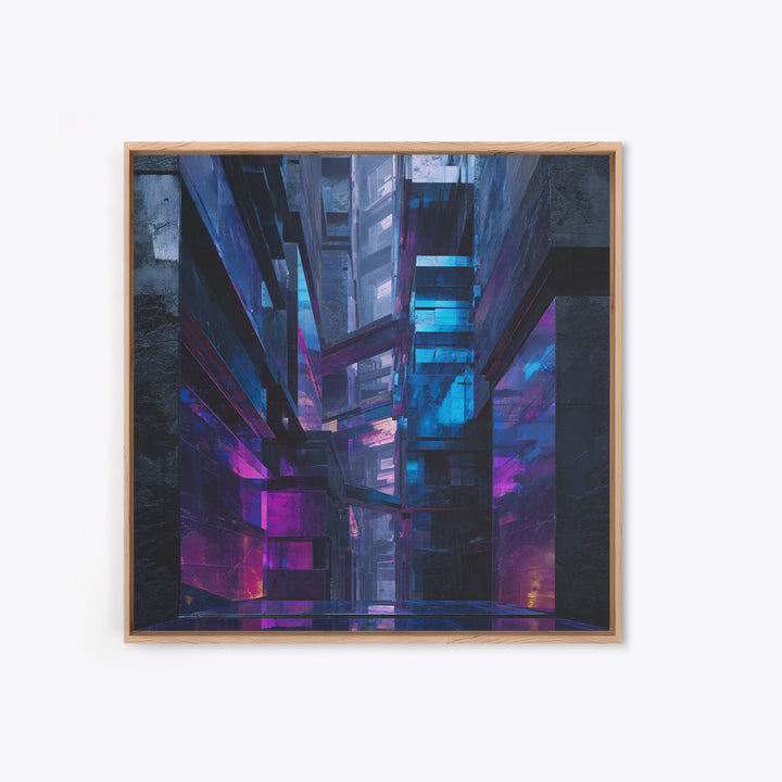 Ai Generated Mask Framed Canvas Print, Futuristic Art, Textured Painting, Living Room Decor, Oil Painting, Future, Abstract Art, FUT-1x1-40