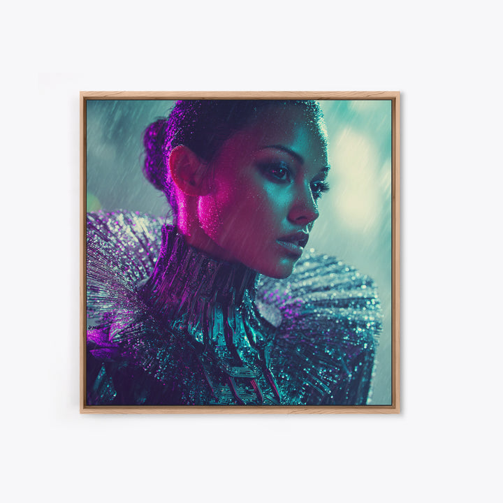 Futuristic Fashion Portrait Canvas Print, Futuristic Art, Digital Art, Living Room Decor, Future, Extra Large Wall Art, FUT-1x1-9