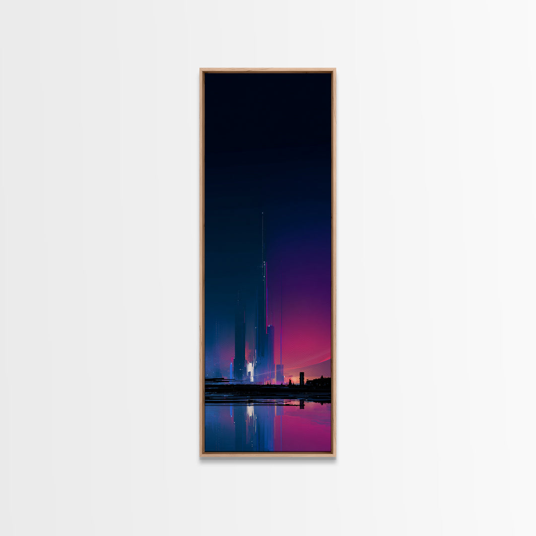 Minimal Spacecraft over a Clean Planet Horizon Canvas Print, Futuristic Art, Fine Art Print, Living Room Decor, Future, FUT-1x3-19