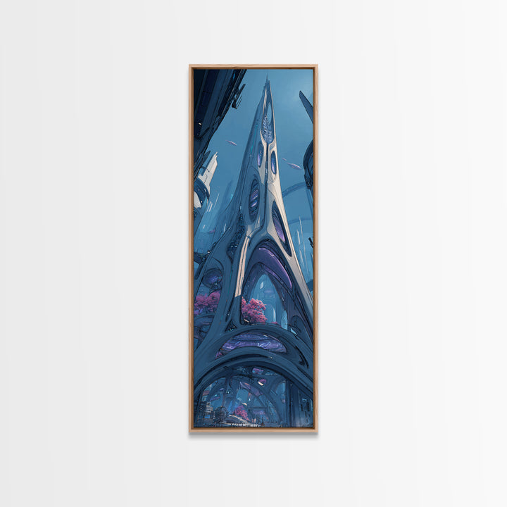 Future Ocean Lab Canvas Print, Futuristic Art, Boho Decor, Living Room Decor, Future, Mid Century Modern, Digital Wall Art, FUT-1x3-27