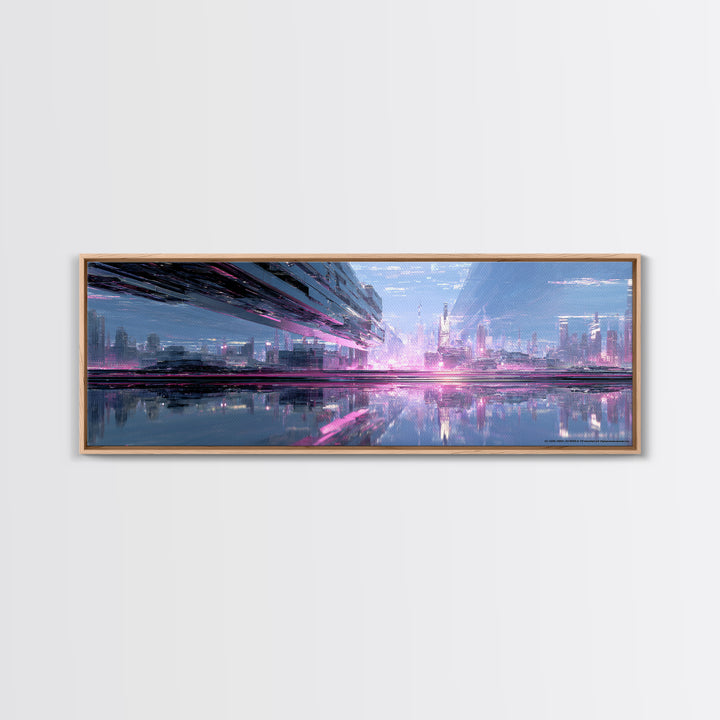 Smooth Titanium Shapes Canvas Print, Futuristic Art, Home Decor, Living Room Decor, Fine Art, Future, Unique Wall Art, FUT-3x1-39