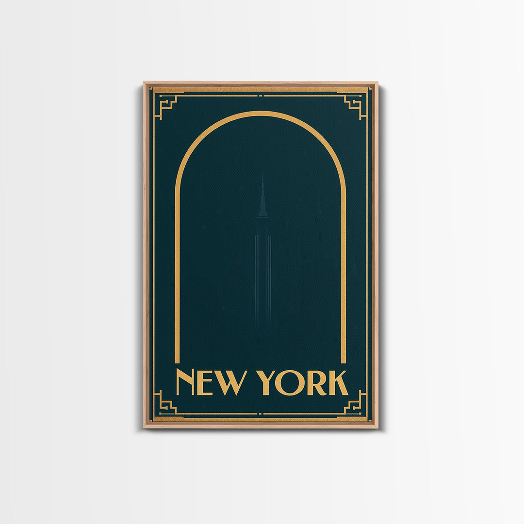 New York Travel Poster, Canvas Print, Luxury Art Deco Poster, New York Poster Print, Vintage City Poster, City Illustration, Art Print