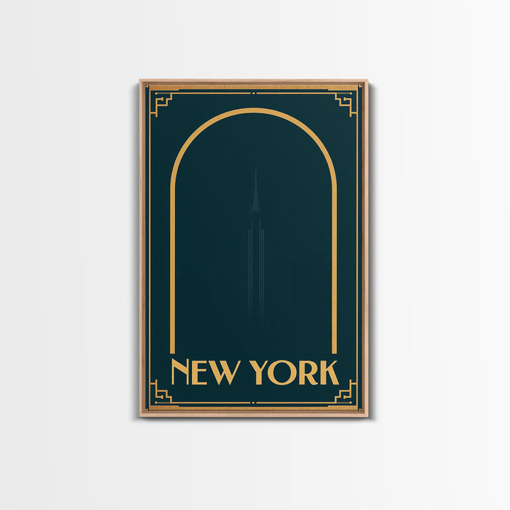 New York Travel Poster, Canvas Print, Luxury Art Deco Poster, New York Poster Print, Vintage City Poster, City Illustration, Art Print