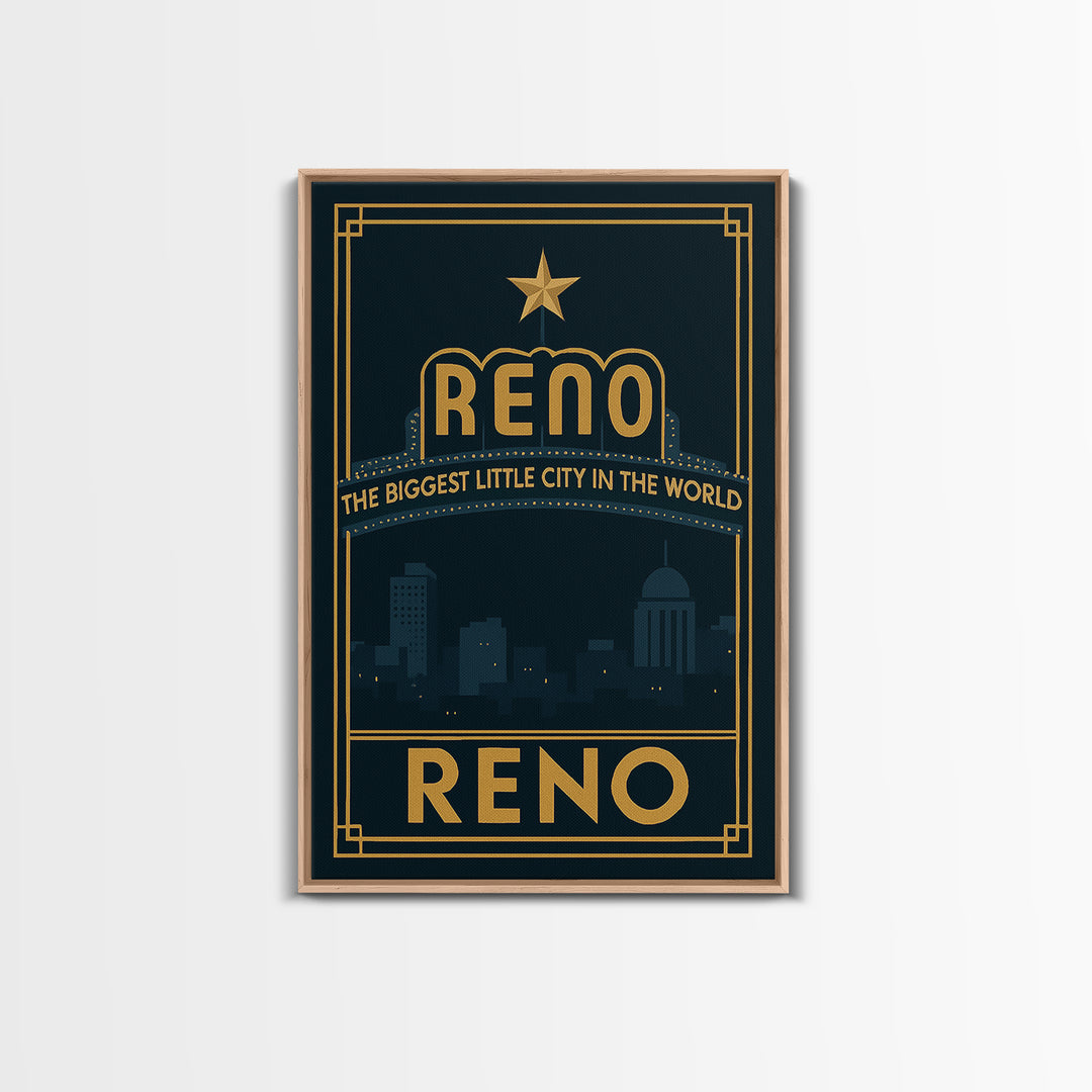 El Reno Poster Reno Nevada Travel Poster, Canvas Print, Luxury Art Deco Poster, Reno ...