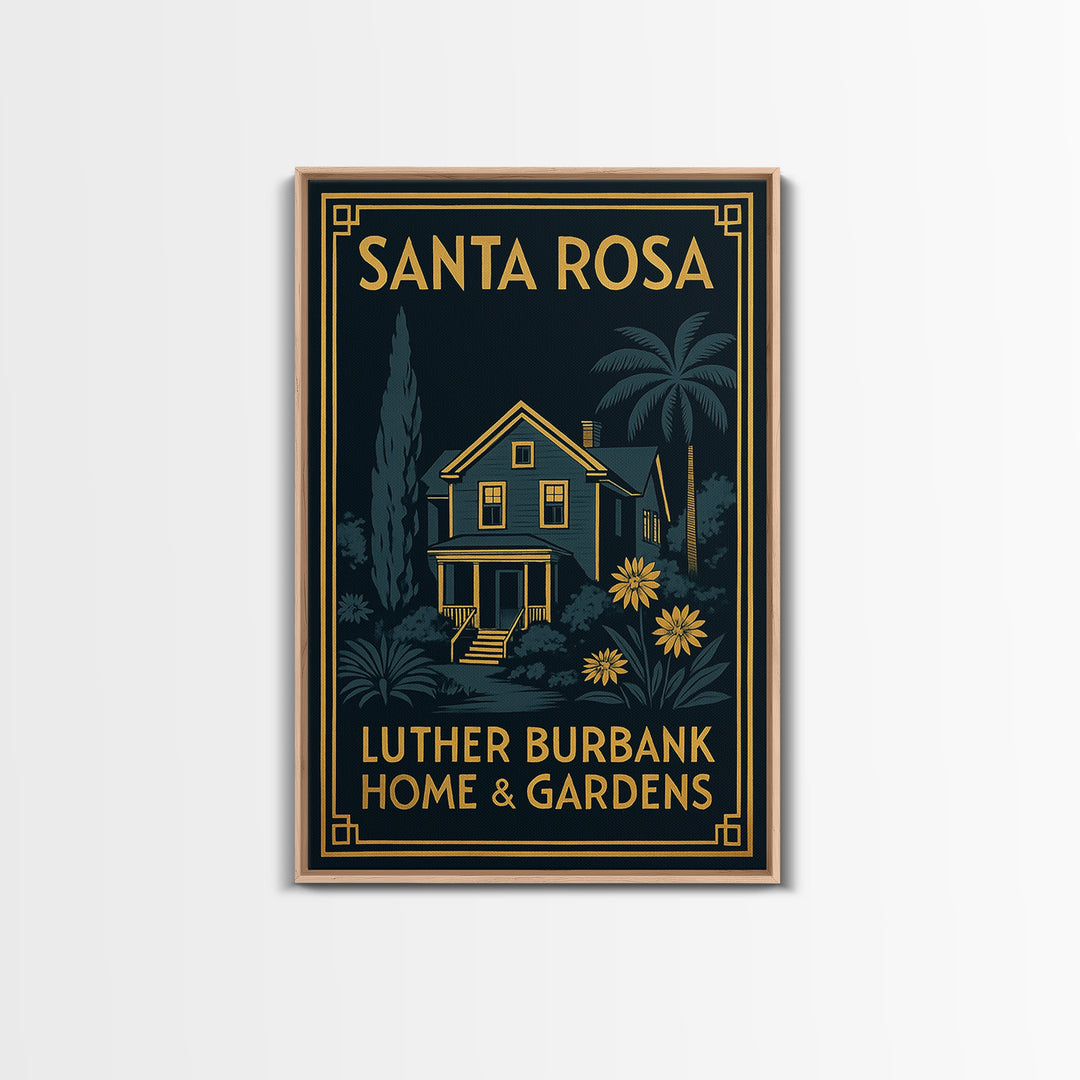Santa Rosa Travel Poster, Canvas Print, Black Gold City Wall Art, Santa Rosa Art Print, Living Room Wall Art, Travel Poster Set