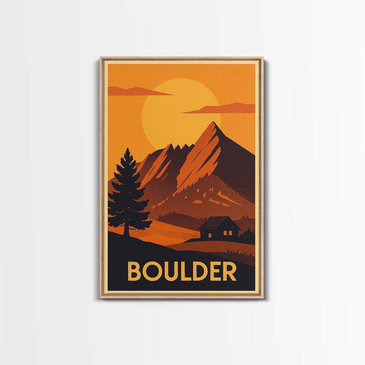 Boulder Travel Poster, Canvas Print, Golden Travel Poster Art, Boulder Wall Art, Travel Poster Set, Travel Poster Art, Gift For Travelers