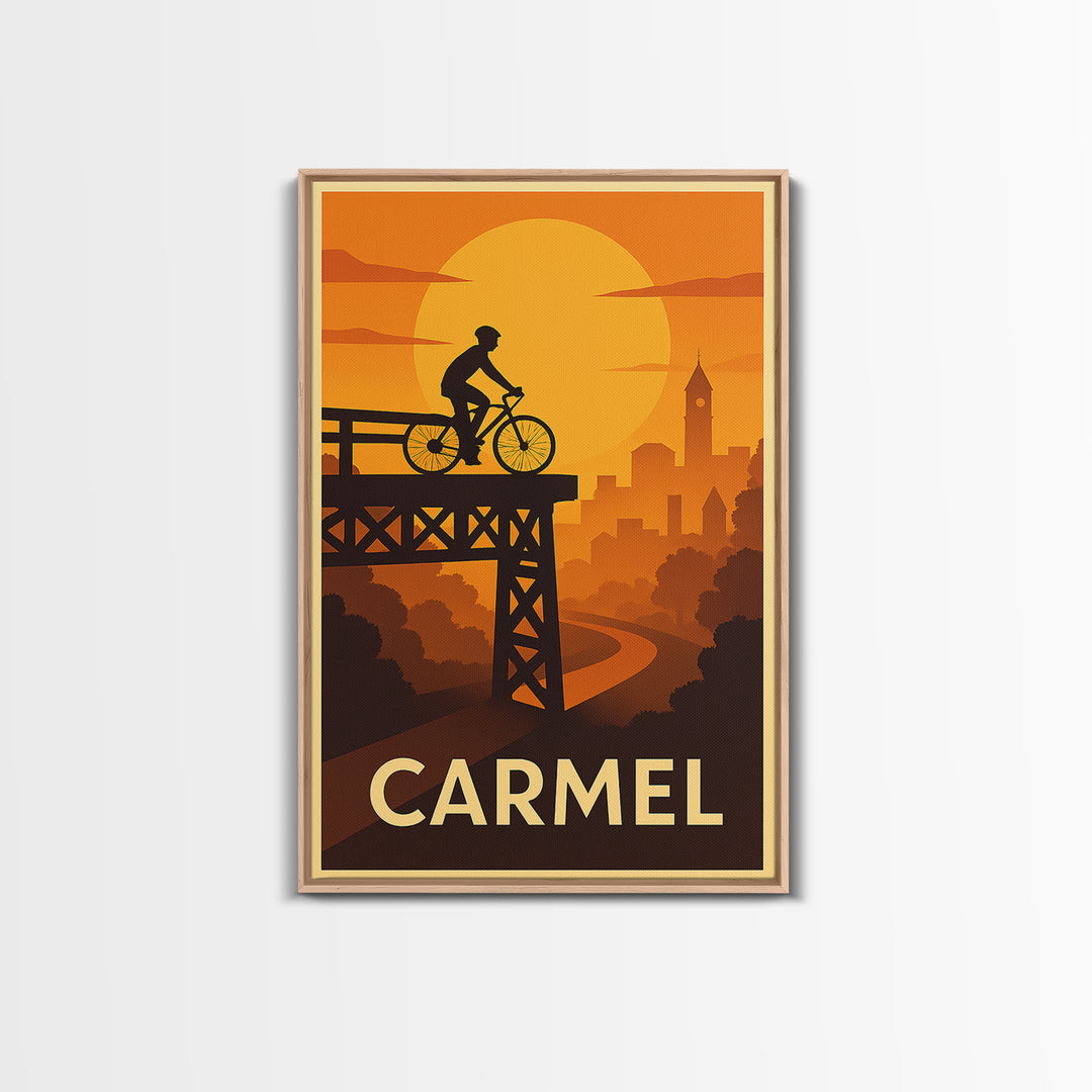 Carmel Travel Poster, Canvas Print, Golden Travel Poster Art, Carmel Poster Print, Travel Art Print, Mid Century Wall Art, Wanderlust Decor