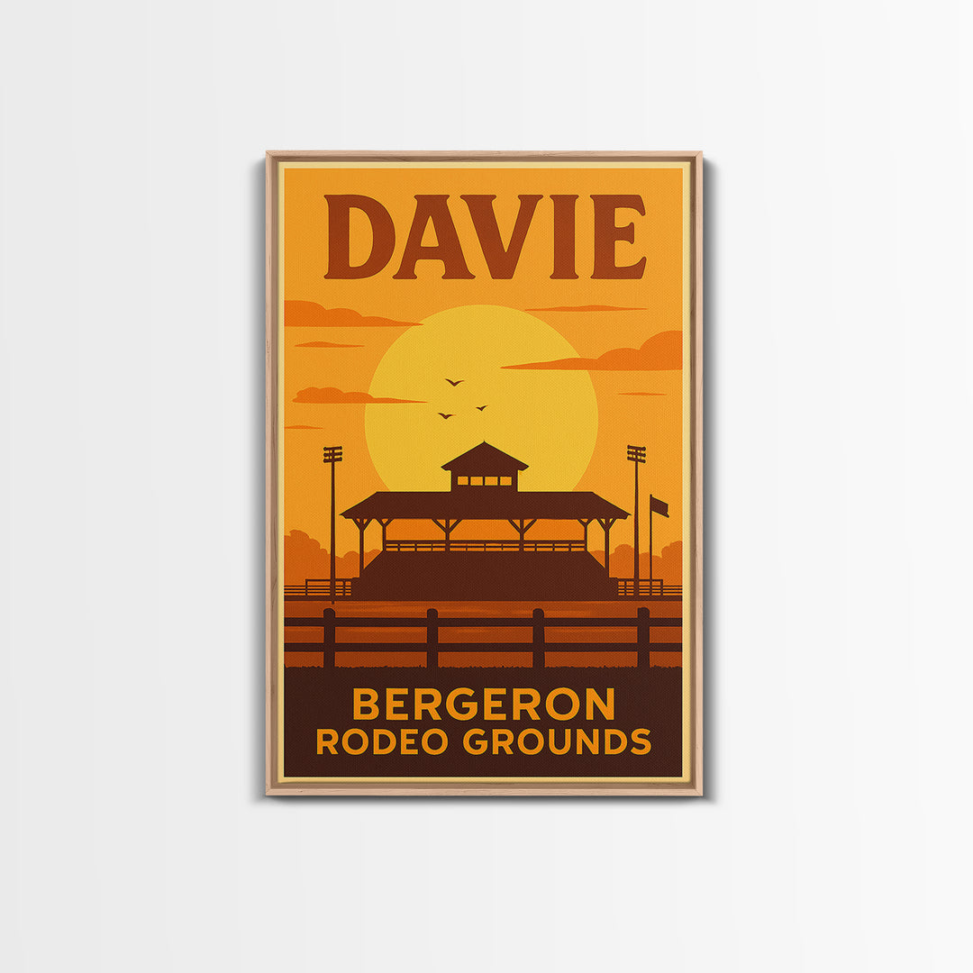 Davie Florida Travel Poster, Canvas Print, Vintage Deco Wall Art, Davie Travel Art, Mid Century Wall Art, Vintage City Poster, Poster Art