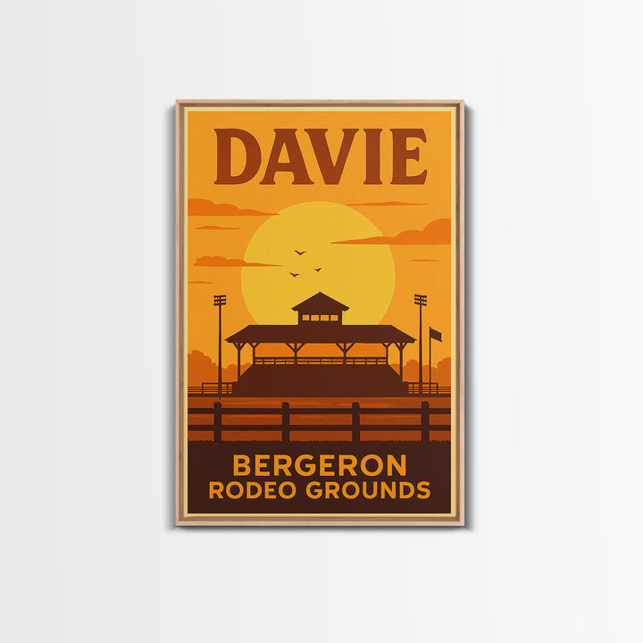 Davie Florida Travel Poster, Canvas Print, Vintage Deco Wall Art, Davie Travel Art, Mid Century Wall Art, Vintage City Poster, Poster Art