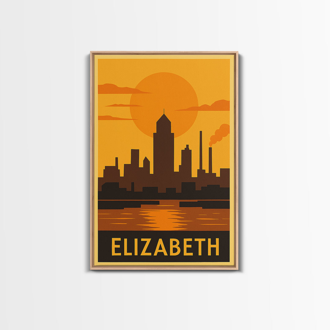 Elizabeth Travel Poster, Canvas Print, Vintage Deco Wall Art, Elizabeth Art Print, Travel Poster Set, City Art Print, Travel Poster Art