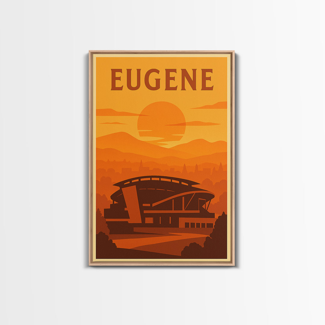Eugene Oregon Travel Poster, Canvas Print, Vintage Deco Wall Art, Eugene Art Print, Gift For Travelers, Travel Poster Set, Travel Wall Art