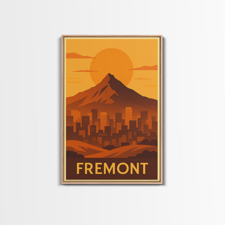Fremont Travel Poster, Framed Canvas Print, Golden Travel Poster Art, Fremont Wall Art, Travel Poster Art, Wanderlust Decor, Poster Print