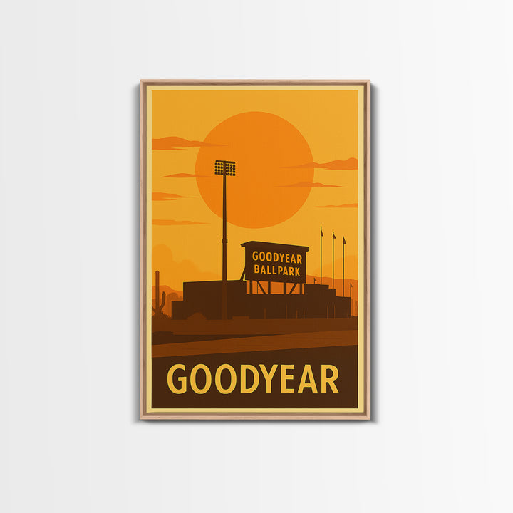 Goodyear Travel Poster, Canvas Print, Golden Travel Poster Art, Goodyear City Art, Travel Poster Art, Retro Travel Print, Home Office Decor