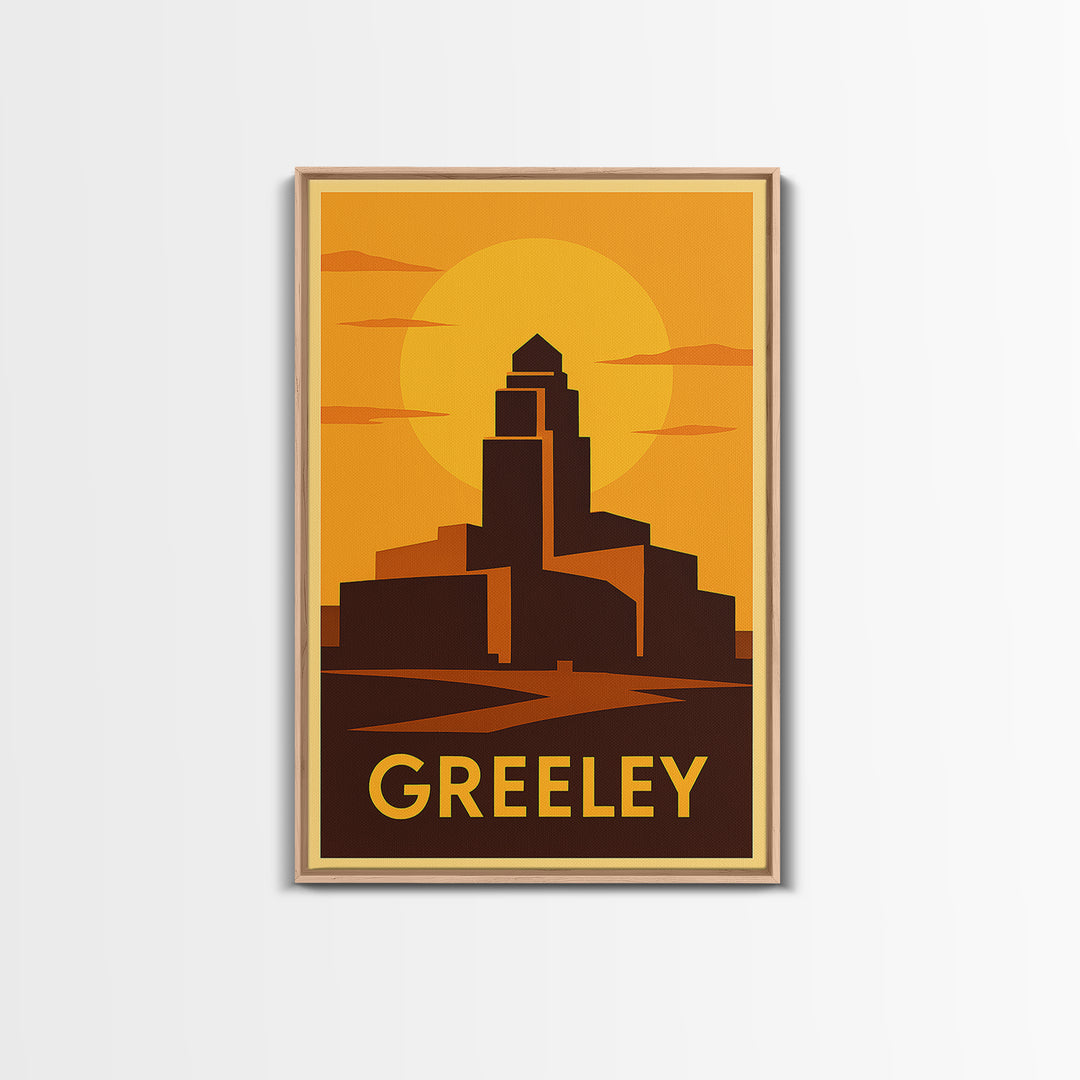 Greeley Travel Poster, Canvas Print, Golden Travel Poster Art, Greeley Wall Art, Vintage Travel Print, Travel Art Print, City Art Print