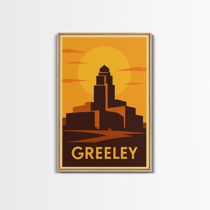 Greeley Travel Poster, Canvas Print, Golden Travel Poster Art, Greeley Wall Art, Vintage Travel Print, Travel Art Print, City Art Print