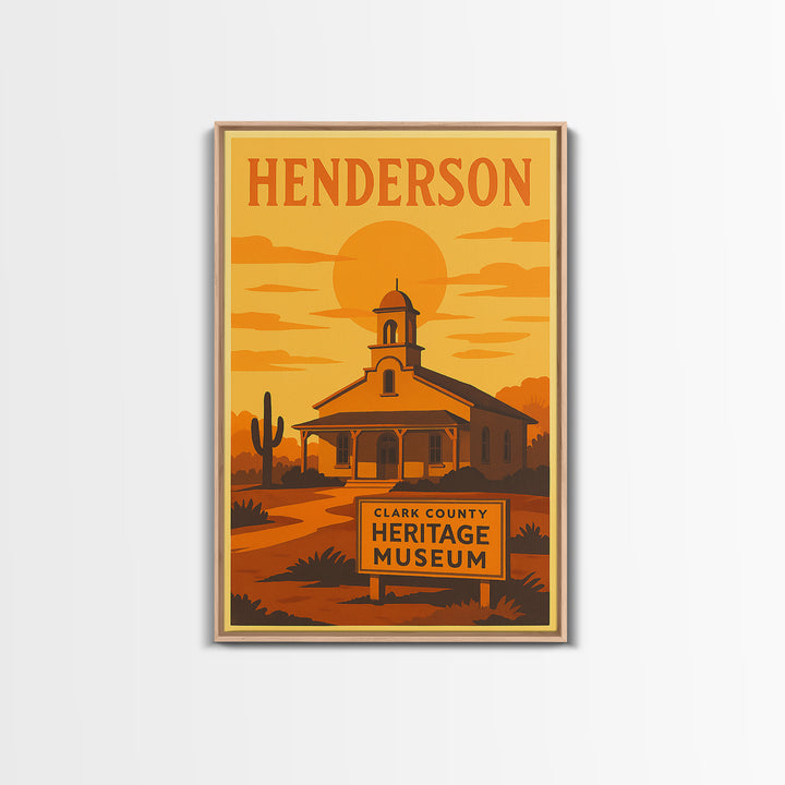 Henderson Nevada Travel Poster, Canvas Print, Golden Poster Art, Henderson Poster Print, Retro Travel Print, City Art Print, City Poster
