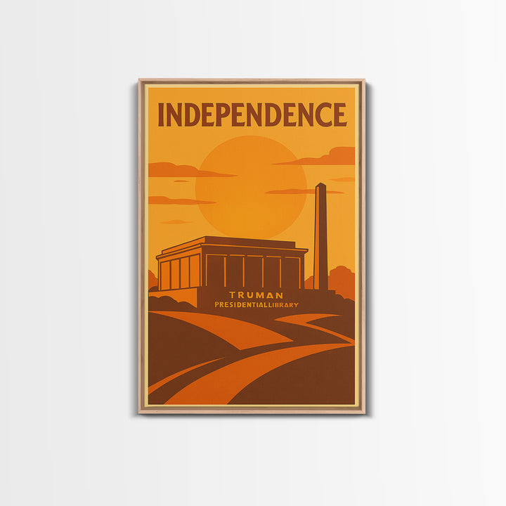 Independence Missouri Travel Poster, Canvas Print, Vintage Deco Wall Art, Independence Travel Art, Retro Travel Print, City Illustration