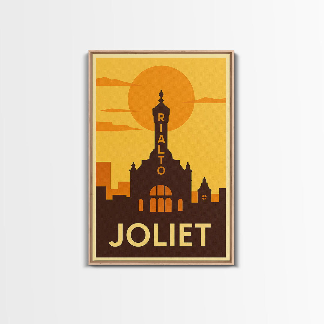 Joliet Travel Poster, Canvas Print, Vintage Deco Wall Art, Joliet Wall Art, Vintage City Poster, Travel Poster Art, Travel Poster Set