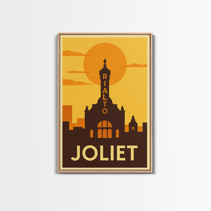 Joliet Travel Poster, Canvas Print, Vintage Deco Wall Art, Joliet Wall Art, Vintage City Poster, Travel Poster Art, Travel Poster Set