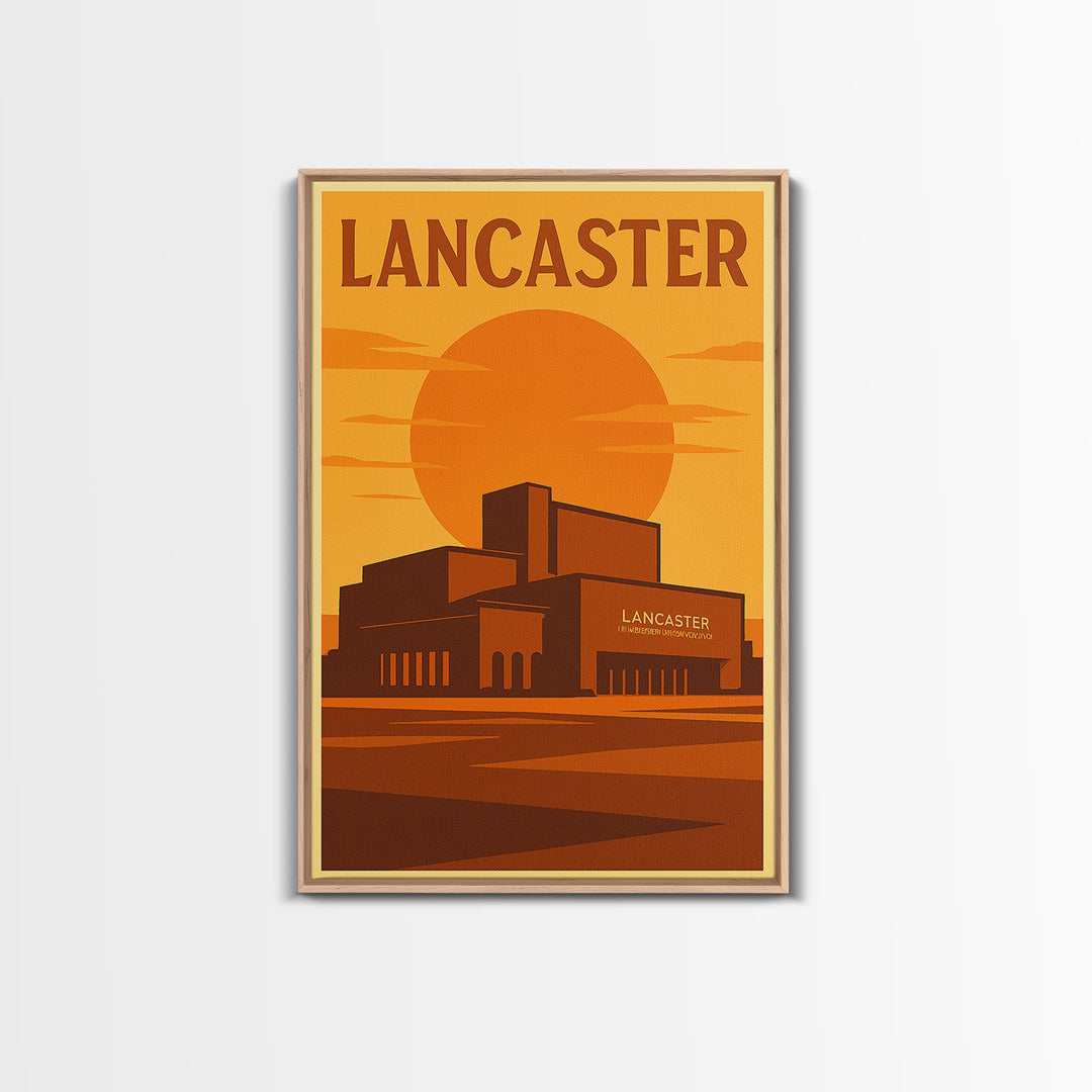 Lancaster California Travel Poster, Canvas Print, Warm Sunset Silhouette Art, Lancaster Wall Art, Travel Wall Art, Travel Poster Set