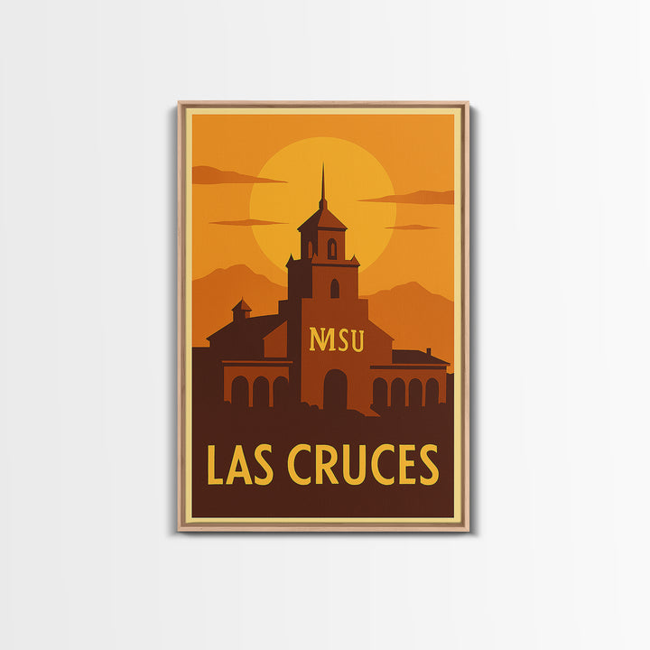 Las Cruces Travel Poster, Canvas Print, Warm Sunset Silhouette Art, Las Cruces Travel Art, Travel Poster Set, Retro Travel Print