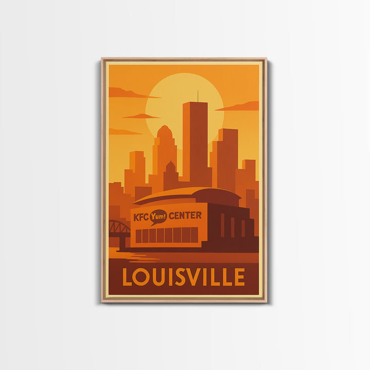 Louisville Travel Poster, Framed Canvas Print, Vintage Deco Wall Art, Louisville Travel Art, Travel Wall Art, Living Room Wall Art