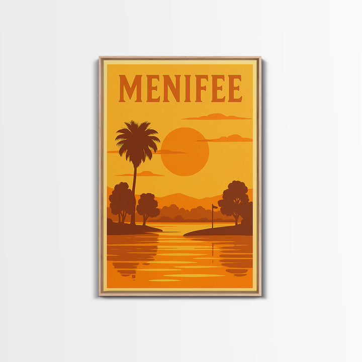Menifee California Travel Poster, Canvas Print, Gold Art Deco Poster Art, Menifee Travel Art, Fine Art Print, Wanderlust Decor, Poster Art