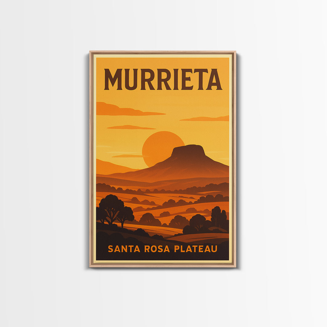Murrieta California Travel Poster, Framed Canvas Print, Gold Art Deco Poster Art, Murrieta Travel Art, Wanderlust Decor, Eclectic Wall Decor