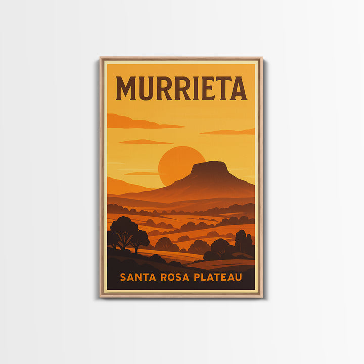 Murrieta California Travel Poster, Framed Canvas Print, Gold Art Deco Poster Art, Murrieta Travel Art, Wanderlust Decor, Eclectic Wall Decor