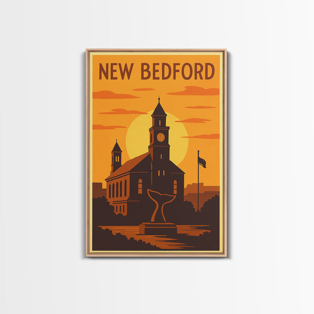 New Bedford Massachusetts Travel Poster, Canvas Print, Gold Art Deco Poster Art, New Bedford City Art, Travel Poster Set, City Poster