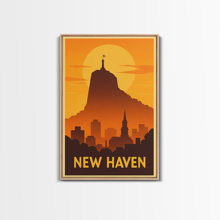 New Haven Travel Poster, Canvas Print, Vintage Deco Wall Art, New Haven Wall Art, Gift For Travelers, Retro Travel Print, Travel Wall Art