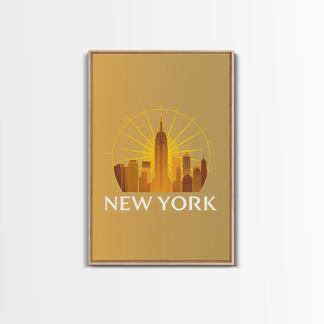 New York Travel Poster, Canvas Print, Gold Art Deco Poster Art, New York Wall Art, Travel Poster Set, City Art Print, Retro Travel Print