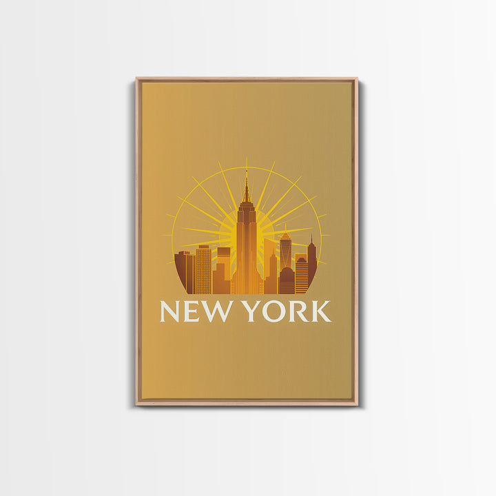 New York Travel Poster, Canvas Print, Gold Art Deco Poster Art, New York Wall Art, Travel Poster Set, City Art Print, Retro Travel Print