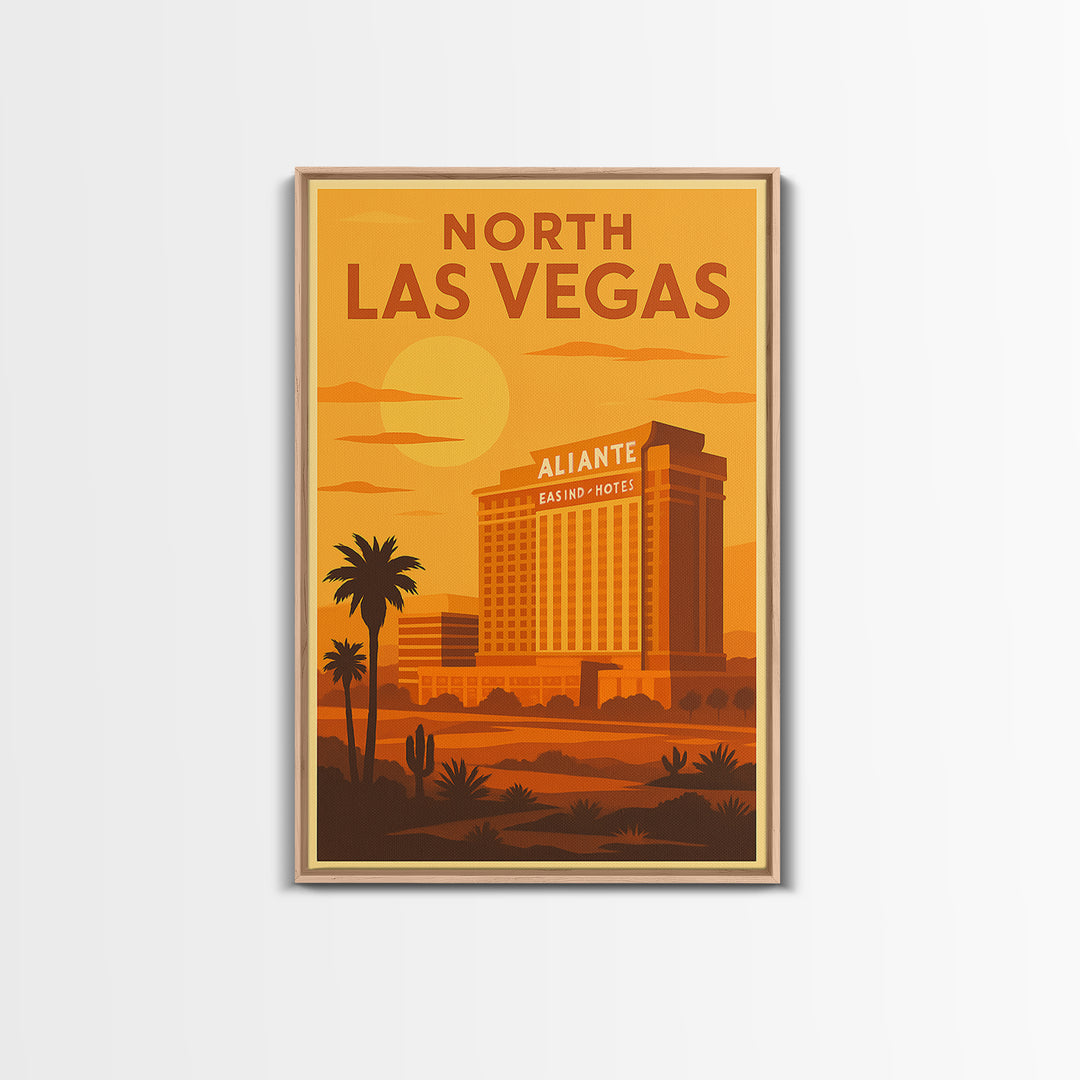 North Las Vegas Nevada Travel Poster, Canvas Print, Vintage Deco Wall Art, North Las Vegas Wall Art, Travel Art Print, Fine Art Print