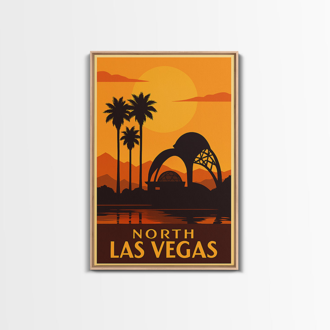 North Las Vegas Travel Poster, Canvas Print, Golden Travel Poster Art, North Las Vegas City Art, Travel Poster Set, Wanderlust Decor