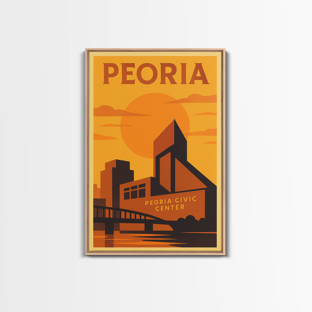 Peoria Arizona Travel Poster, Canvas Print, Golden Poster Art, Peoria Poster Print, Retro Travel Print, City Travel Prints, Travel Decor